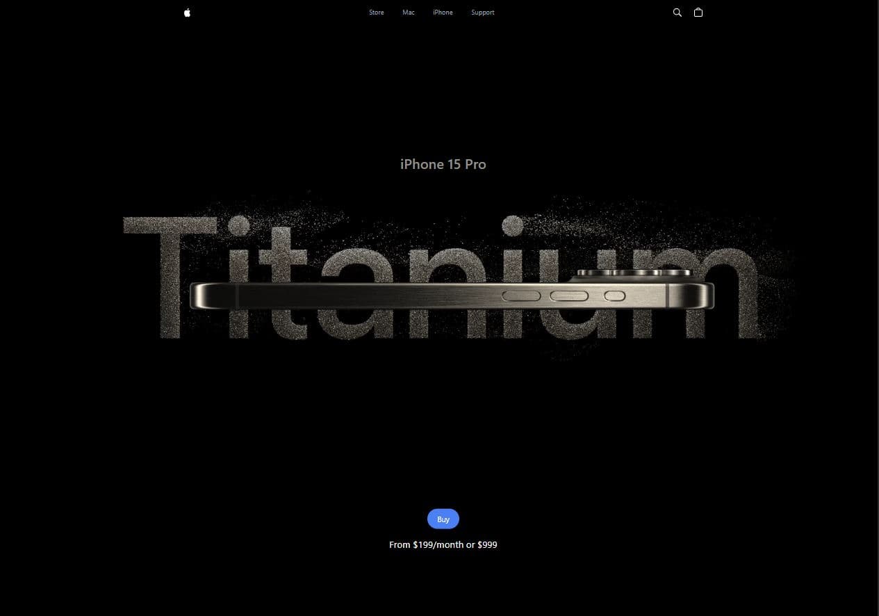 iPhone Landing Page live demo