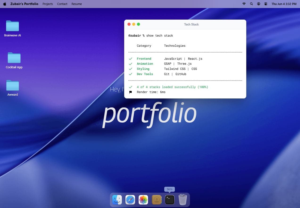 MacFolio live demo